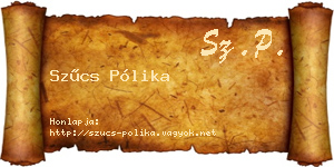 Szűcs Pólika névjegykártya